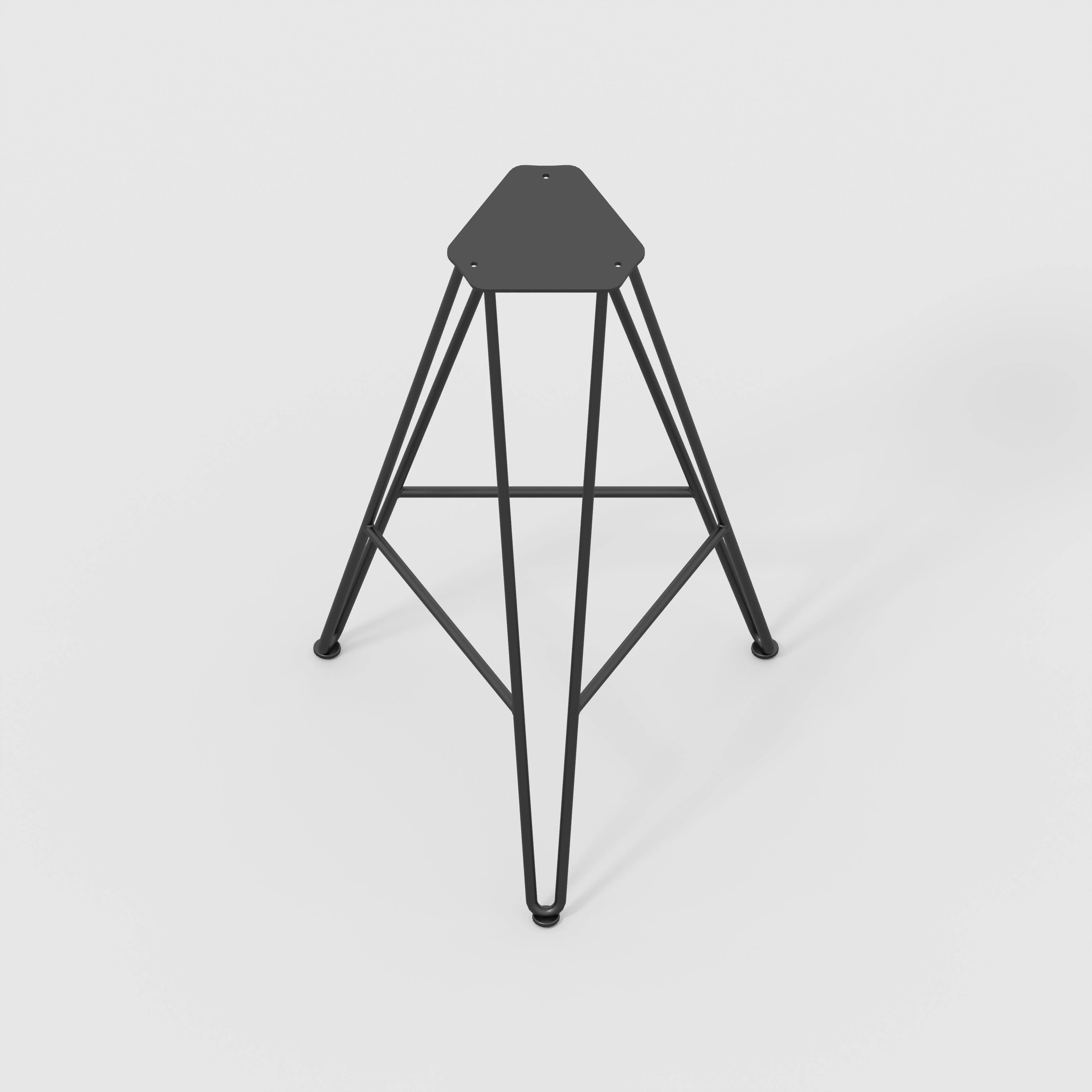 Plywood Bar Stool with Black Hairpin Base - Formica White - Image 3
