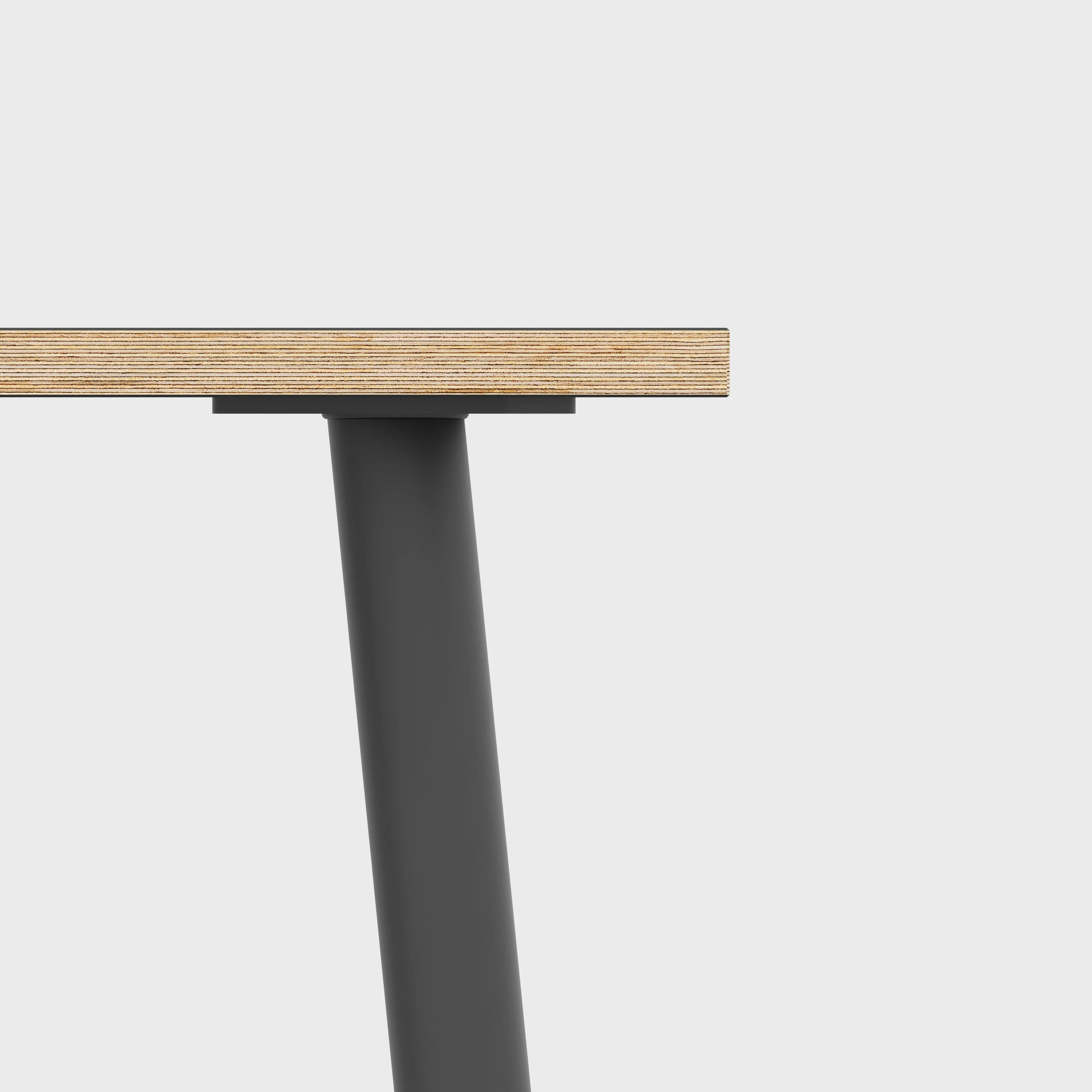 Plywood Table with Black Round Single Pin Legs - Plywood Birch - 1600(w) x 800(d) x 735(h) - Image 4
