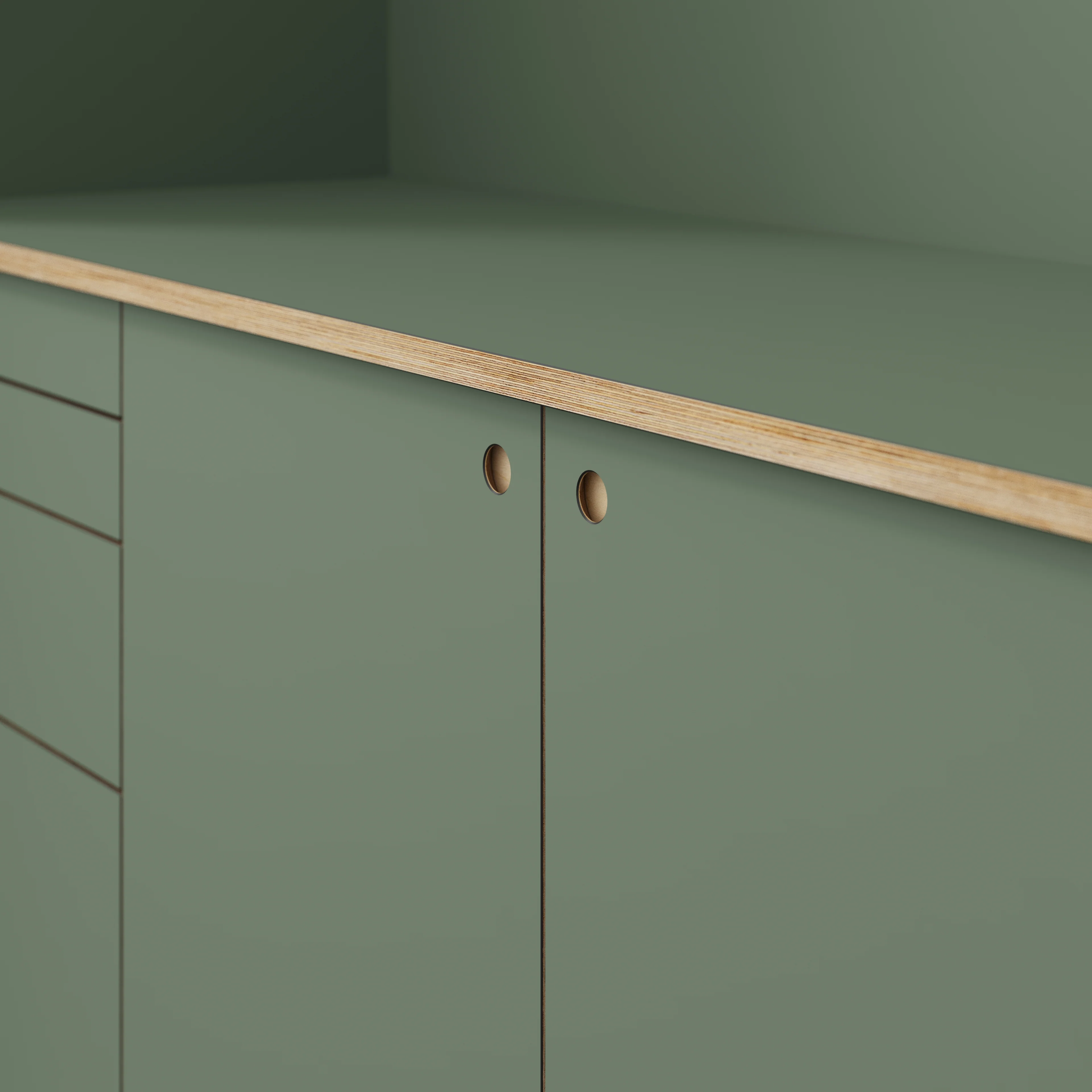 Plywood Worktop - Formica Green Slate - 3000(w) x 635(d) - Image 3