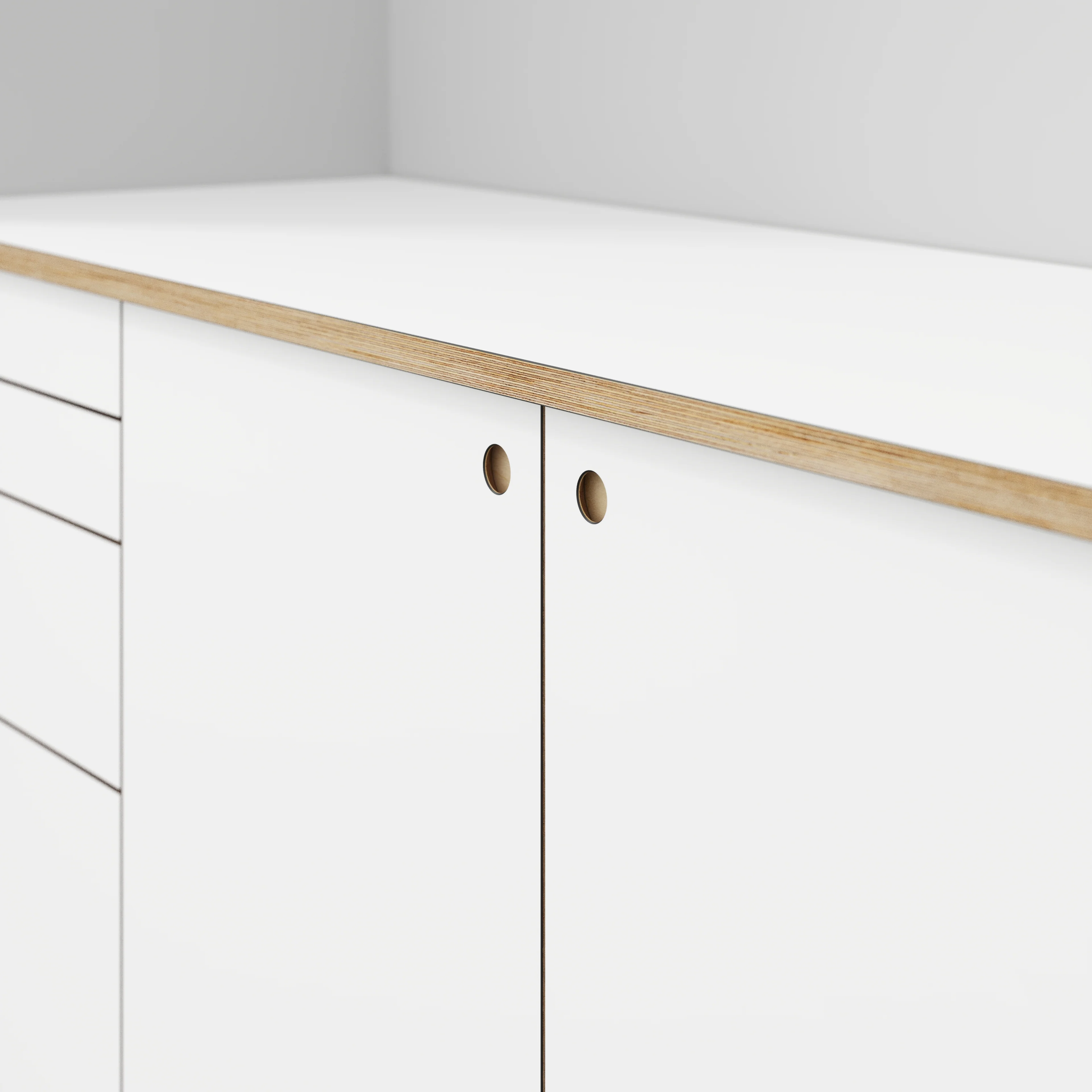 Plywood Worktop - Formica White - 2400(w) x 635(d) - Image 3