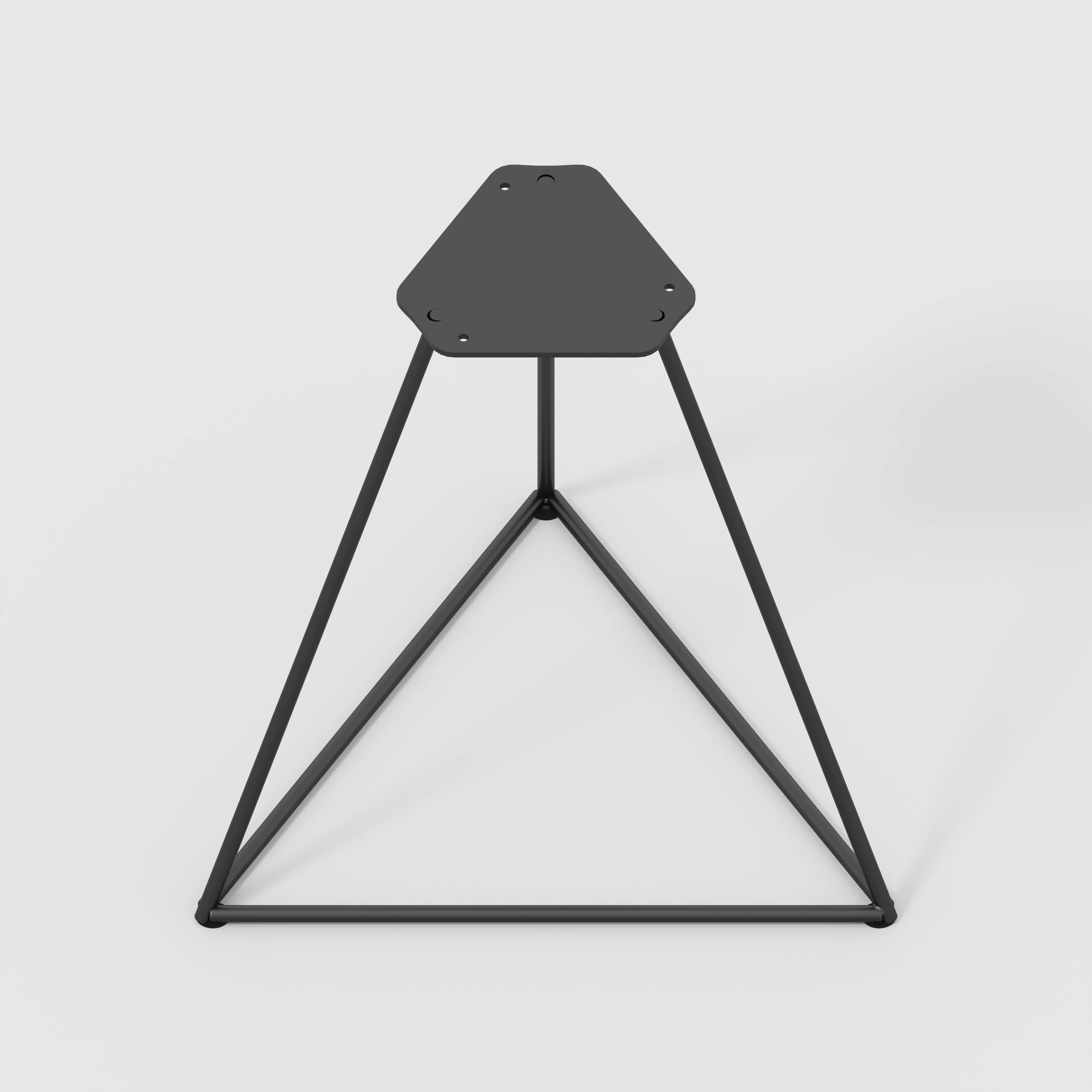 Plywood Stool with Black Prism Base - Formica Levante Orange - Image 3