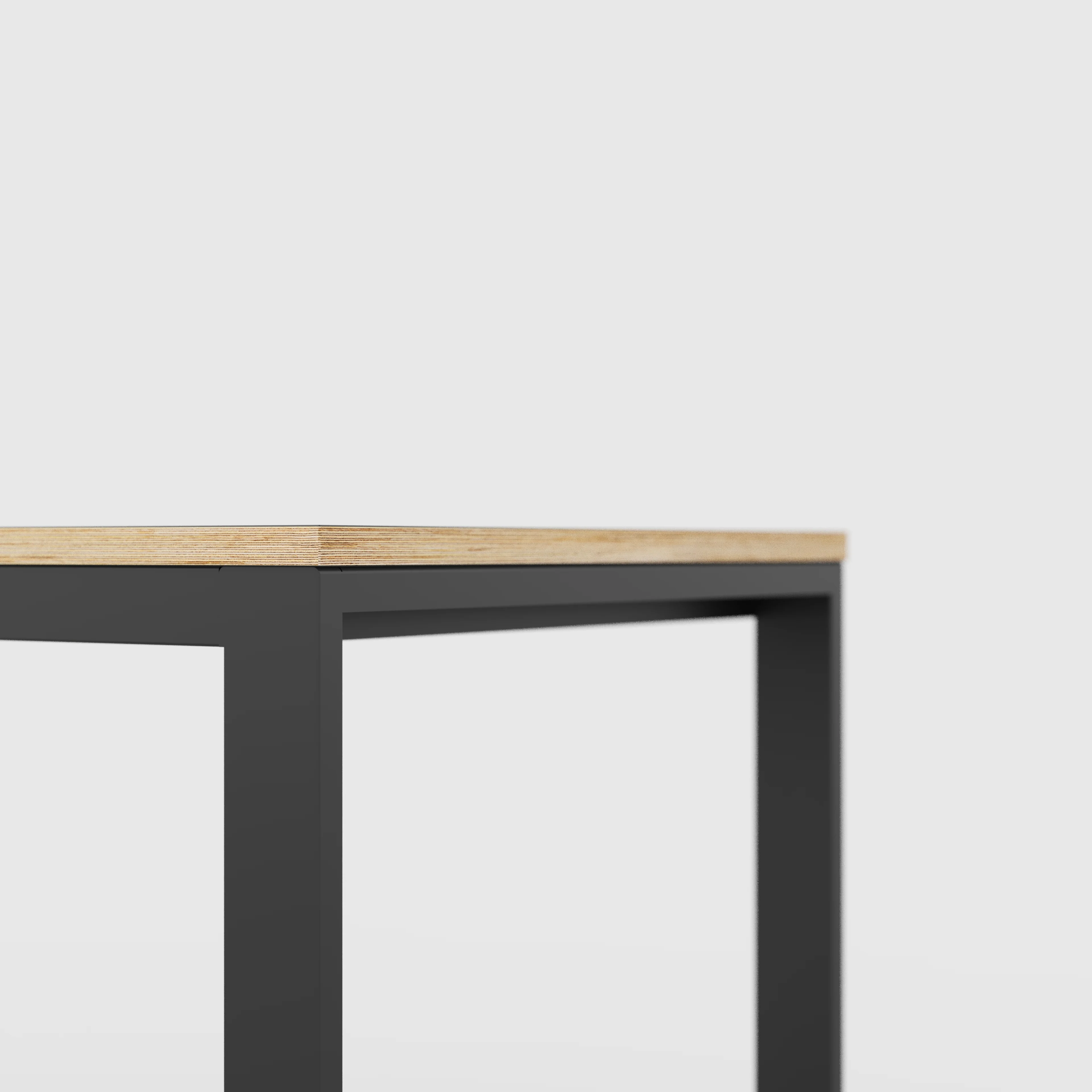 Plywood Table with Black Industrial Frame - Formica Chrome Yellow - 1200(w) x 745(d) x 735(h) - Image 4