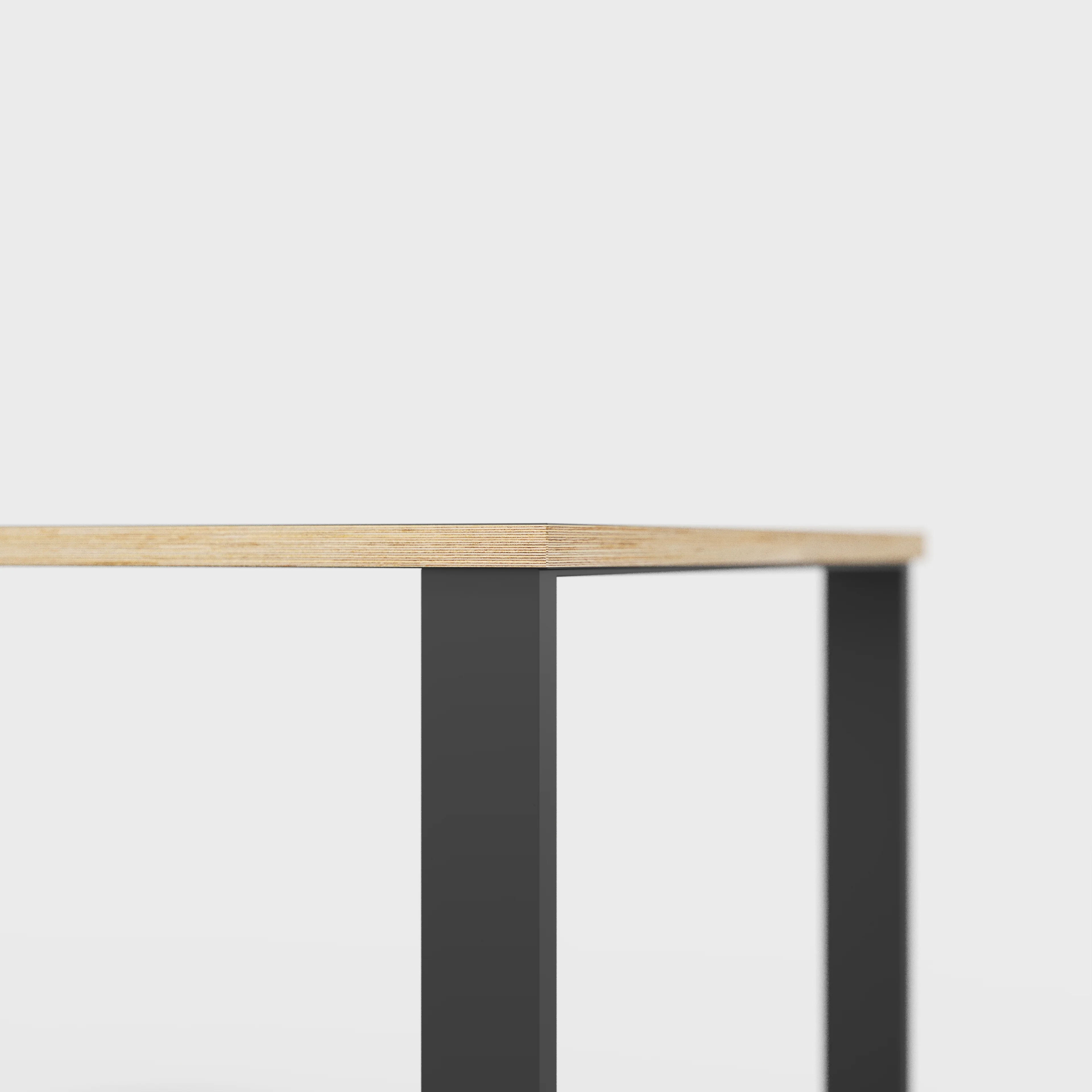 Plywood Table with Black Industrial Legs - Formica White - 1600(w) x 800(d) - Image 4