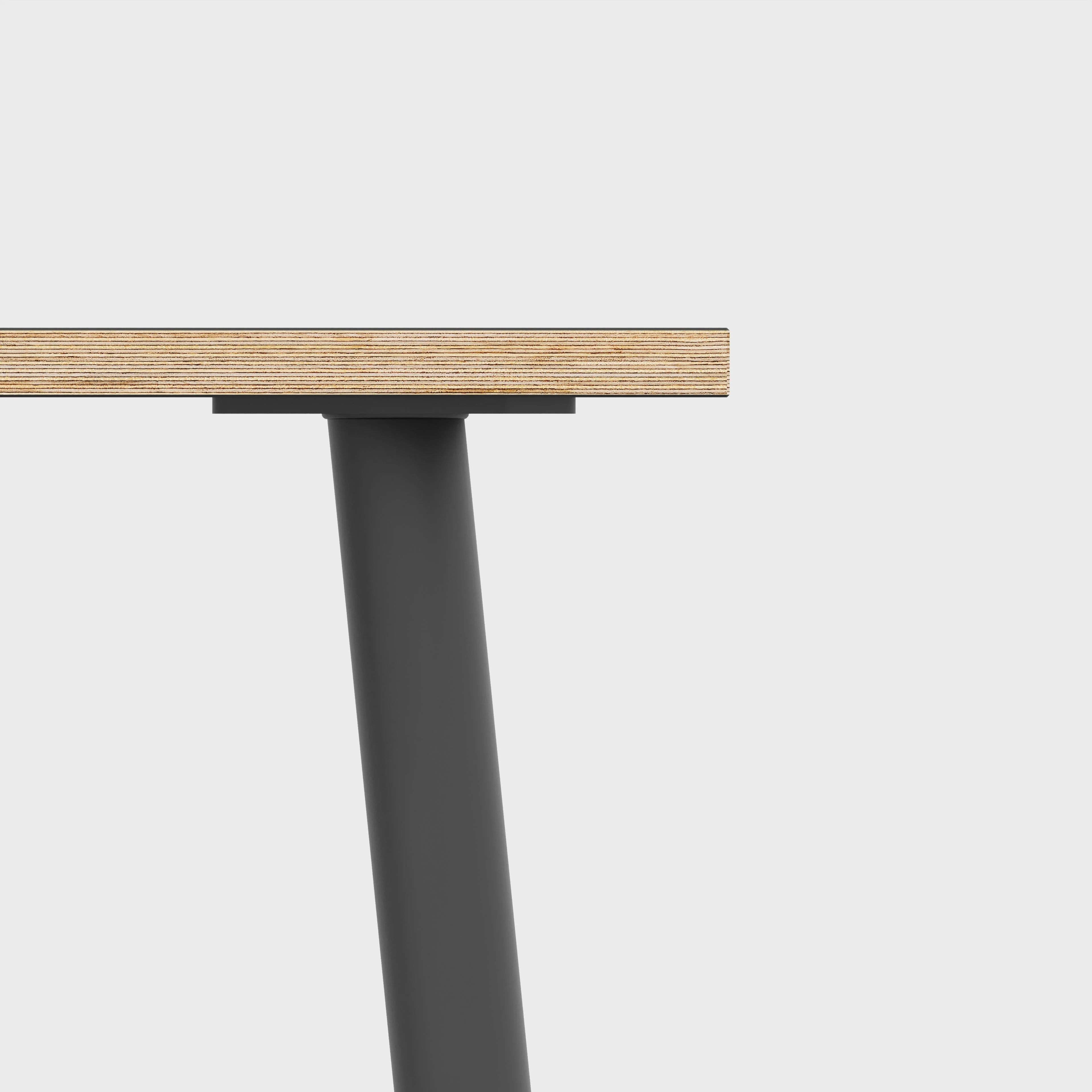 Plywood Table with Black Round Single Pin Legs - Formica Juicy Pink - 1600(w) x 800(d) x 735(h) - Image 4