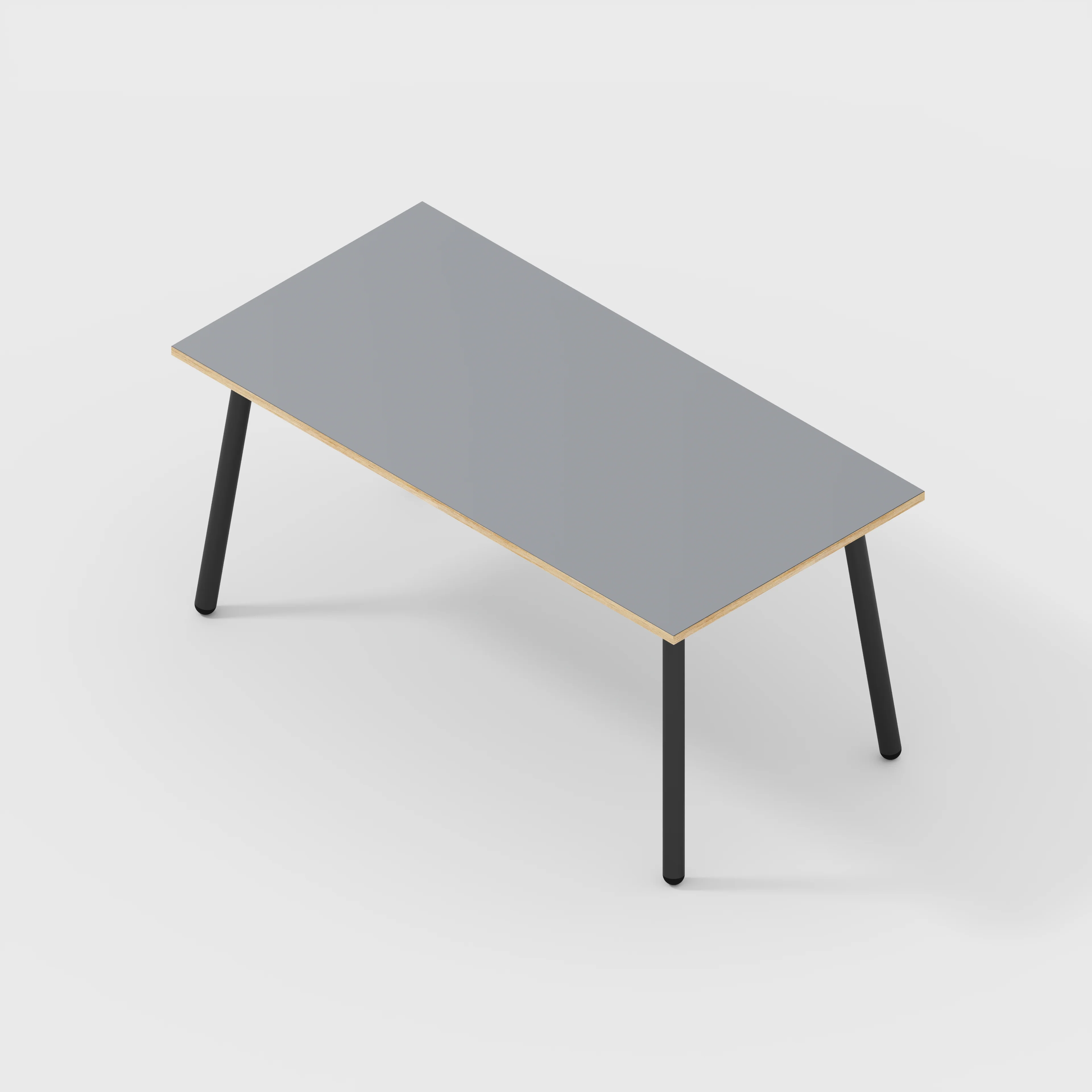 Plywood Table with Black Round Single Pin Legs - Formica Tornado Grey - 1600(w) x 800(d) x 735(h) - Image 5